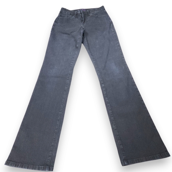 NYDJ Denim - NYDJ Lift Tuck Straight Leg Jeans Mid Rise Slimming Gray Size 2 Long